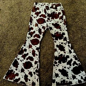 Cow Print Bell Bottoms